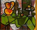 Pichet et coupe de fruits 1931 kubistisch